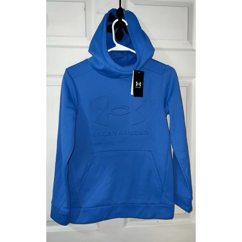 Under Armour 6003809-402 Under Armour Boys' Med Fleece Embossed Hoodie Blue-New